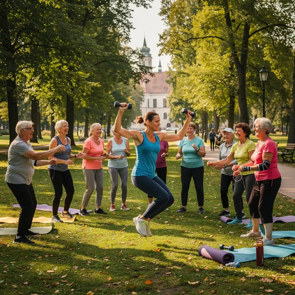 Vecāka gadagājuma cilvēks veic kaulu blīvuma vingrinājumus mājās.
